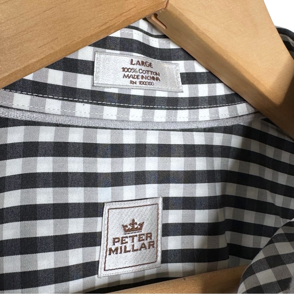 Peter Millar Button Down Gingham Plaid Shirt - image 6